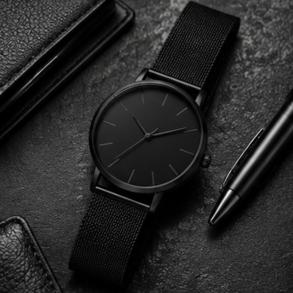 Relógio Minimalista Icon Black™ aço inoxidável