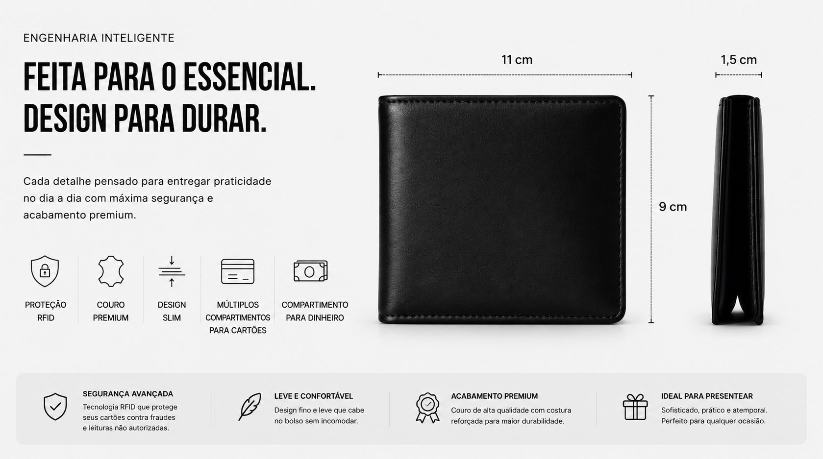 Carteira Signature Proteção Antifurto RFID