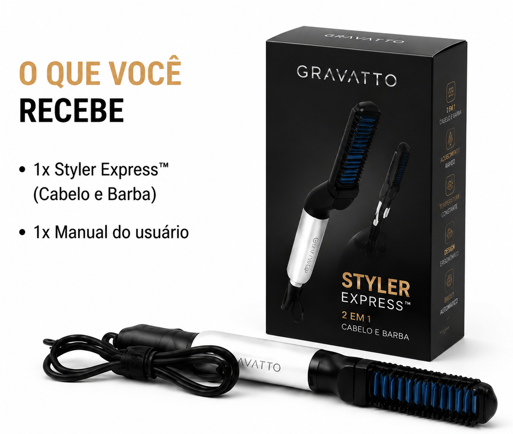 Pente Modelador Styler Express™ - 2 em 1 para Cabelo e Barba